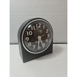 Vintage Westclox Wind Up Alarm Clock Made USA Works Ticking Mid Century Modern
